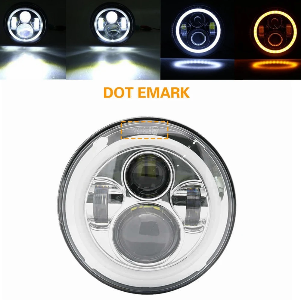 Voor Harley 7 "Led Projector Moto Koplamp + 4 1/2 Fog Passeren Lichten Voor Touring Electra Glide7 Inch koplamp Beugel Onderdelen - afbeelding 1