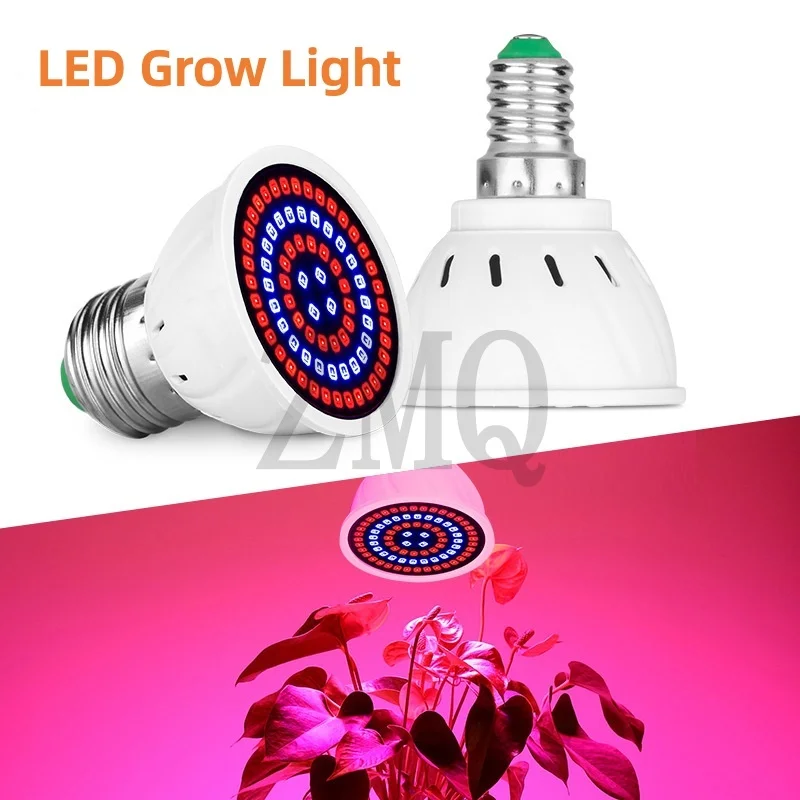 Led تنمو لمبة 220 فولت E27 48 60 80 المصابيح الطيف الكامل LED النبات الدفيئة المائية النمو ضوء نبات داخلي فيتو زهرة مصباح