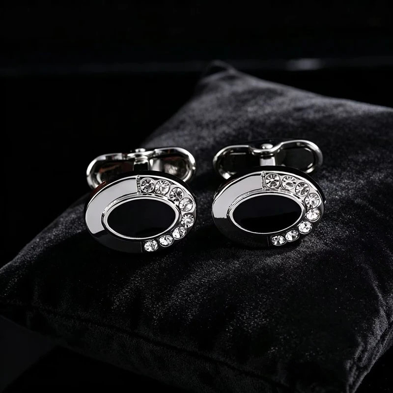 FLEXFIL Luxury shirt cufflinks for men's Brand cuff buttons cuff links gemelos High Quality round wedding abotoaduras Jewelry