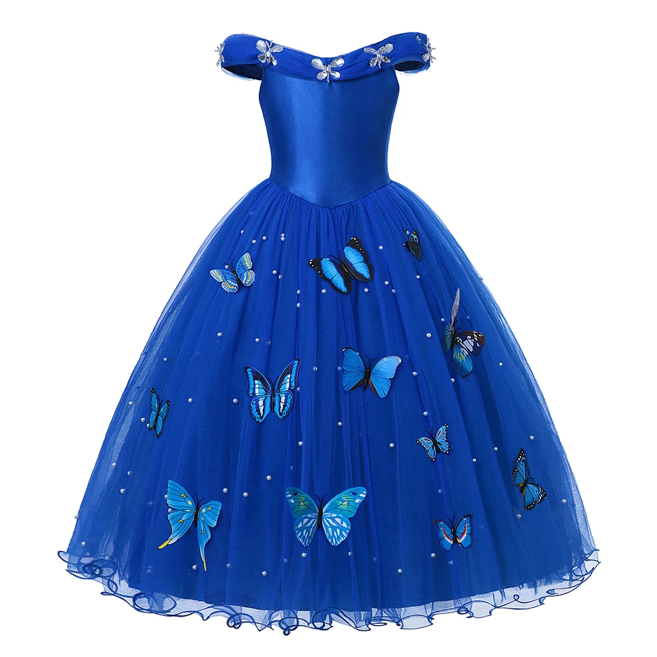 Disney Cinderela Cosplay Dress Up Roupas para meninas Halloween Carnaval Festa Princess Costume Kids Birthday Vestido de casamen