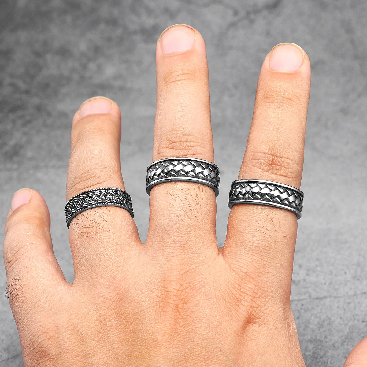 Simple Weave Ring 316L Stainle - Men'S Fashion Xmas Party ulasan dan harga