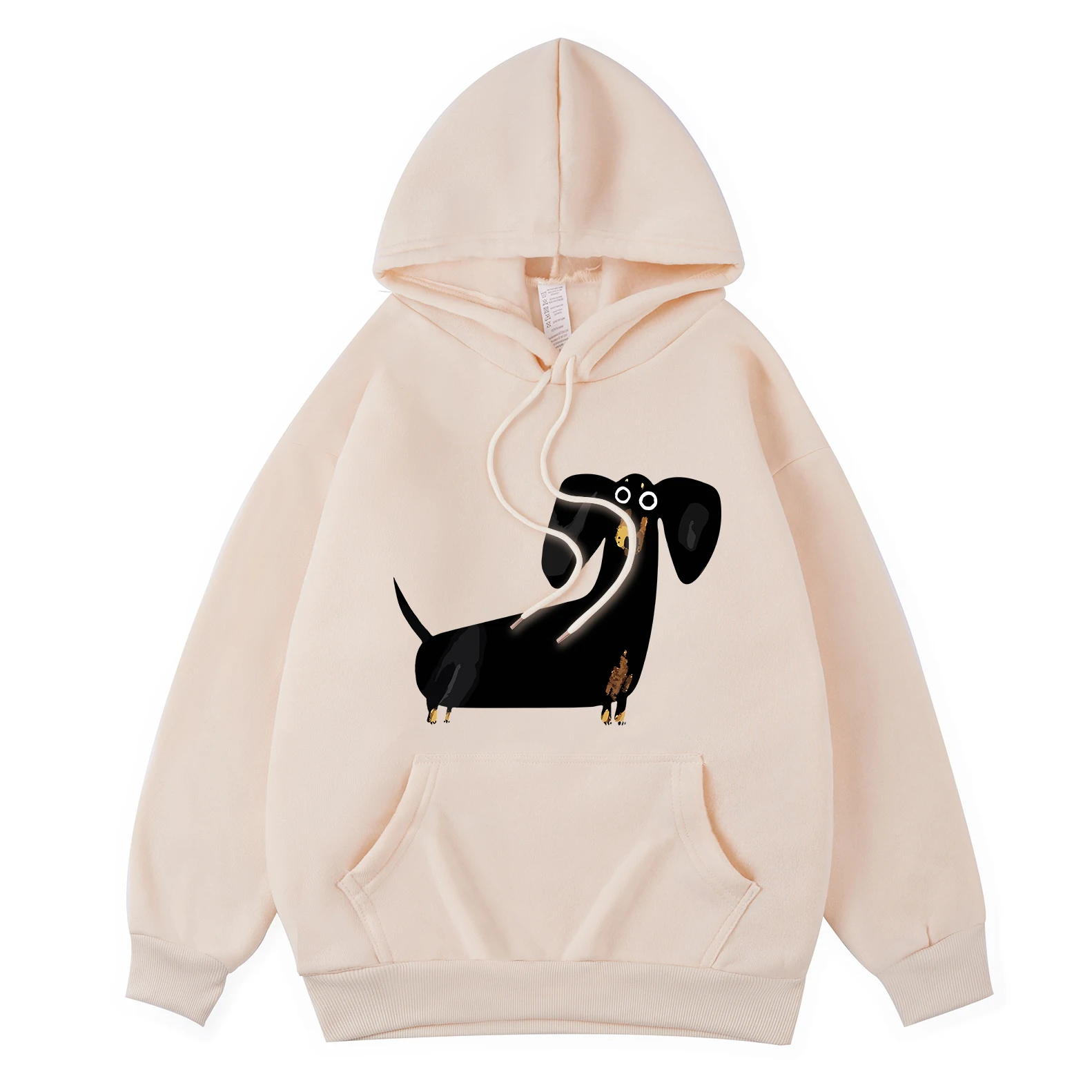 Divertenti cani bassotto stampe felpe con cappuccio da donna in pile invernale caldo con cappuccio tasca casual felpa comoda abbigliamento sportivo da donna allentato