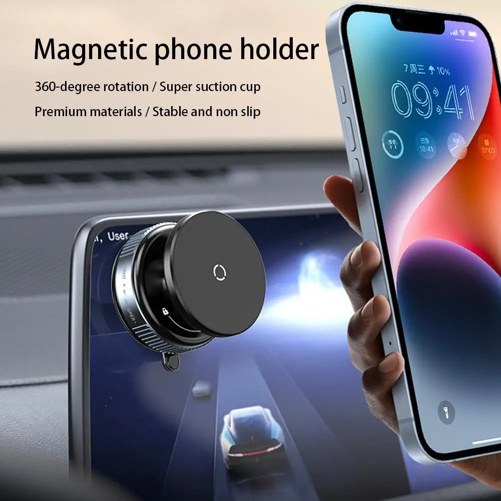 Suporte para Telefone de Carro, Montagem Inteligente Magnética com Rotação 360 °   Suporte de Copo com Adsorção Magnética a Vácuo para Carro O1k3
