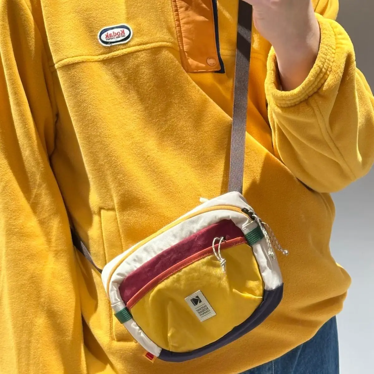 KODAK Retro Casual Contrast Color Outdoor Multi-Pocket Crossbody Bag
