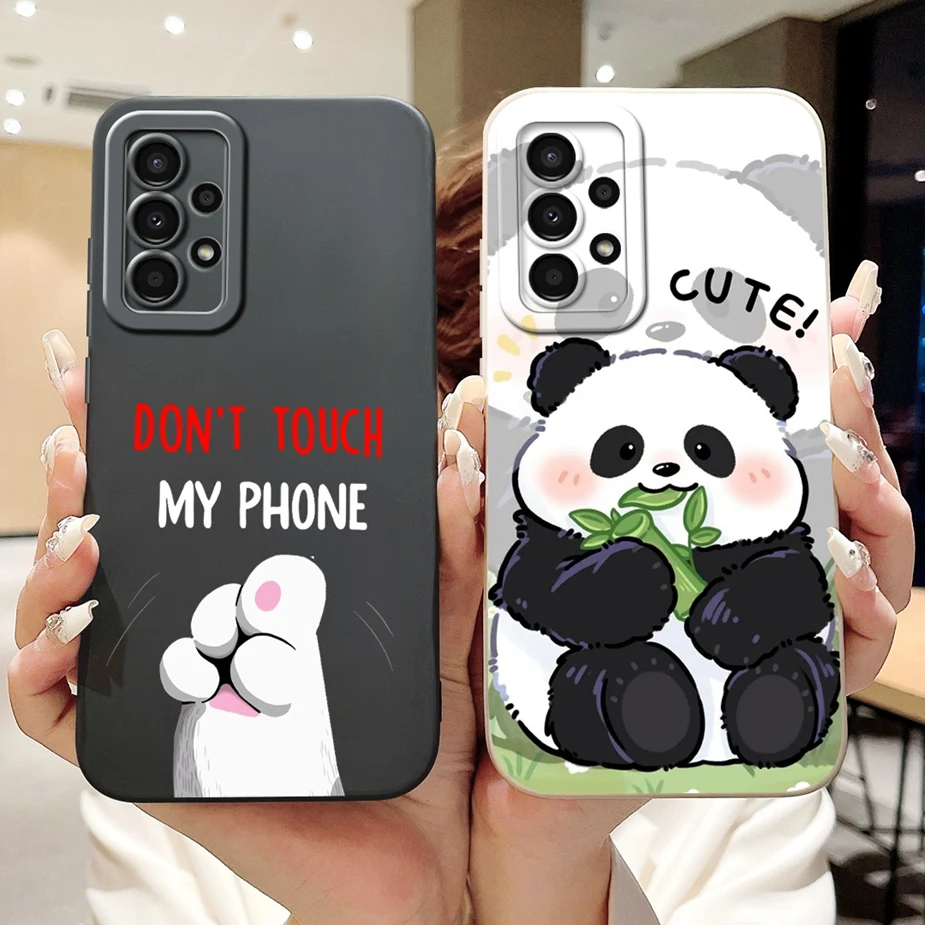 For Samsung Galaxy A32 4G Case SM-A325F Cute Panda Cartoon Cover Soft TPU Phone Case For Samsung A32 A 32 5G A326B Fundas Bumper