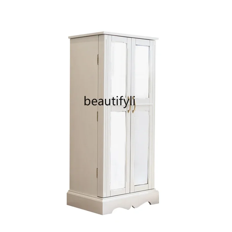 

A15 Simple Nordic Style with Mirror Bedroom and Household Jewelry Wardrobe Seven Buckets Cabinet Light Luxury Solid Wood