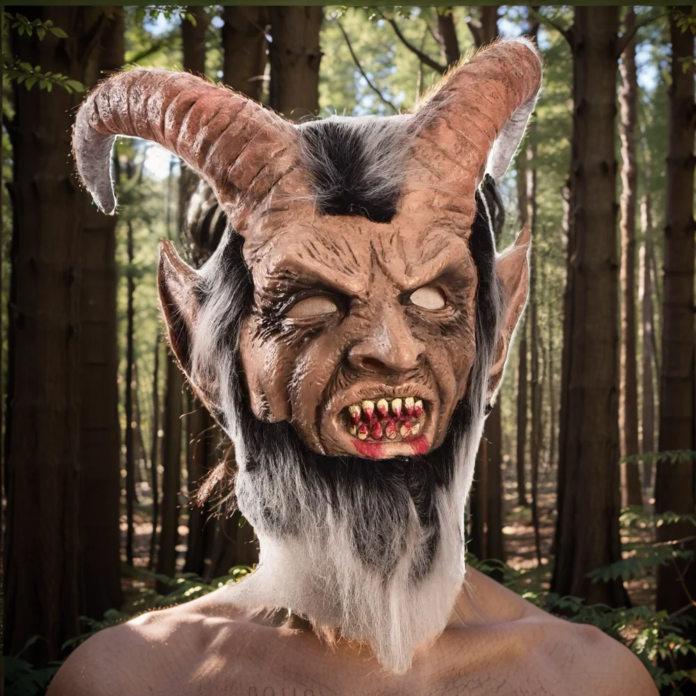 

Маска для косплея Takerlama-Lucifer, платье с рогом демона дьявола, латексные маски с кровавым ртом, карнавальный комплект на Хэллоуин, реквизит для костюма ужасов