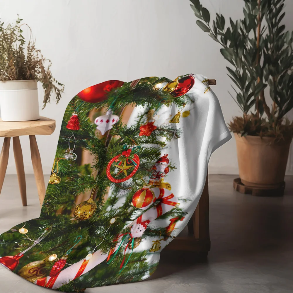 

Флисовое одеяло Tuniu для рождественской елки, мягкое, теплое, уютное, диван-кровать, декоративный подарок