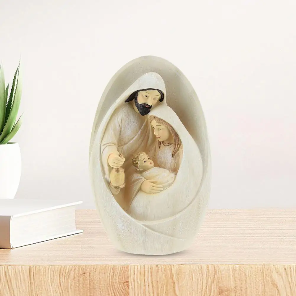 Birth of Jesus Figurine Resin Nativity Figurine Set Holy Family Sculpture Birth of Jesus Ornament for Home Office Decor