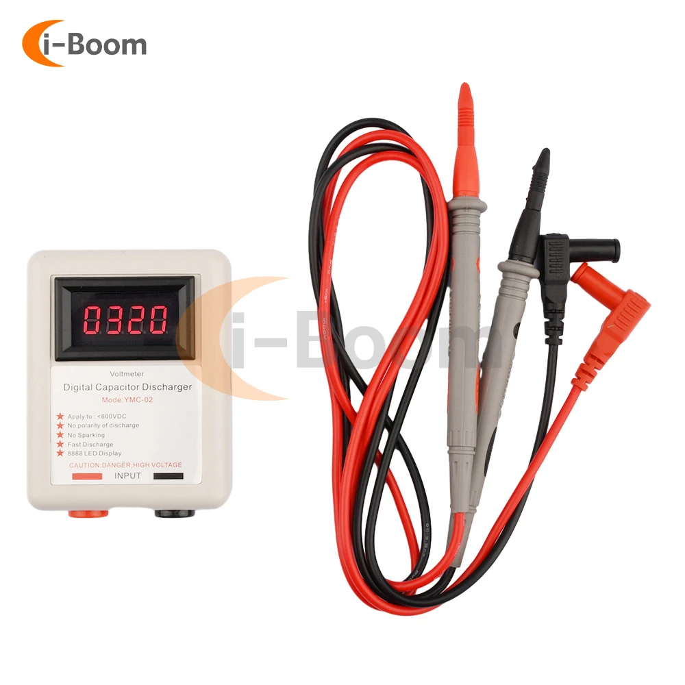 800V High Voltage Capacitor Quick Discharger High Voltage Discharge Tool Electrician Safety Protection Tool LCD Screen Display