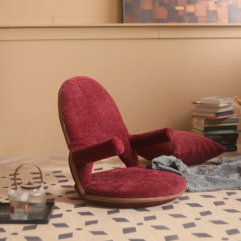 

Portable Lazy Sofa, Foldable Tatami Chair with Backrest, Perfect for Bay Window, Bedroom, and Napping Throw Pillows Cushion