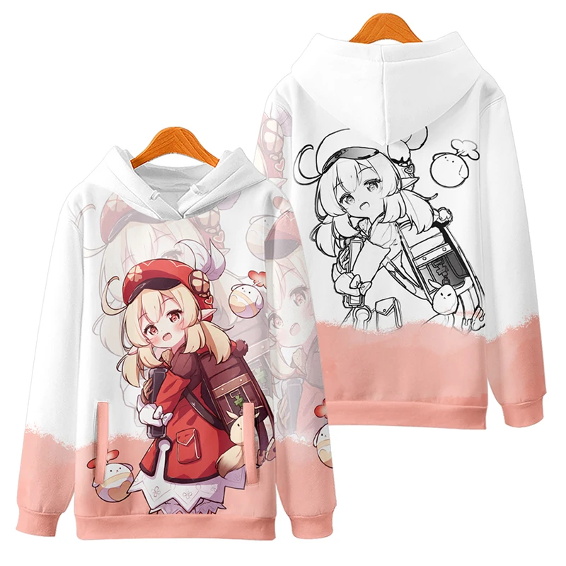 Genshin Auswirkungen Klee Cosplay Hoodie 3D Gedruckt Pullover Mit Kapuze Sweatshirt Männer Frauen Lässige Streetwear Übergroße Kleidung