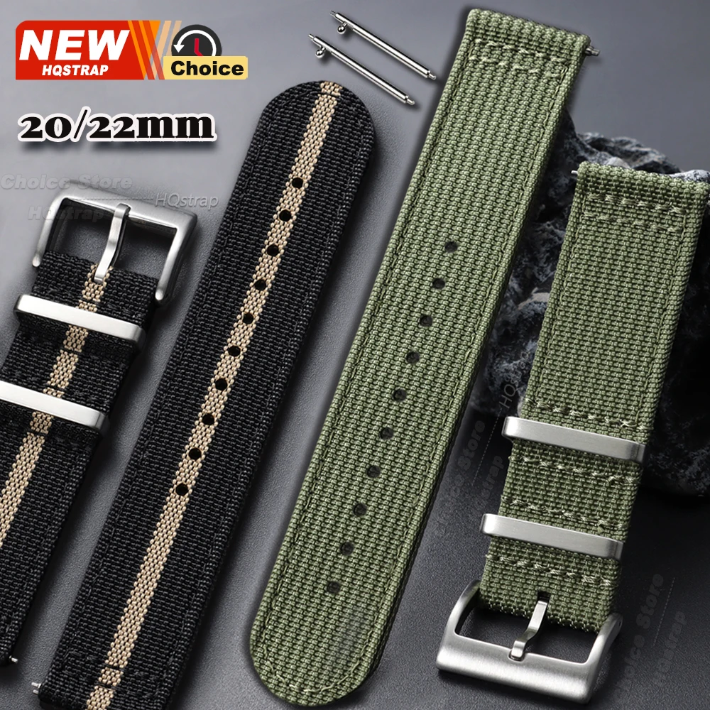 Nouveau bracelet en nylon militaire 20mm 22mm pour montres Seiko, Rolex, Tudor – Attache rapide pour homme et femme
