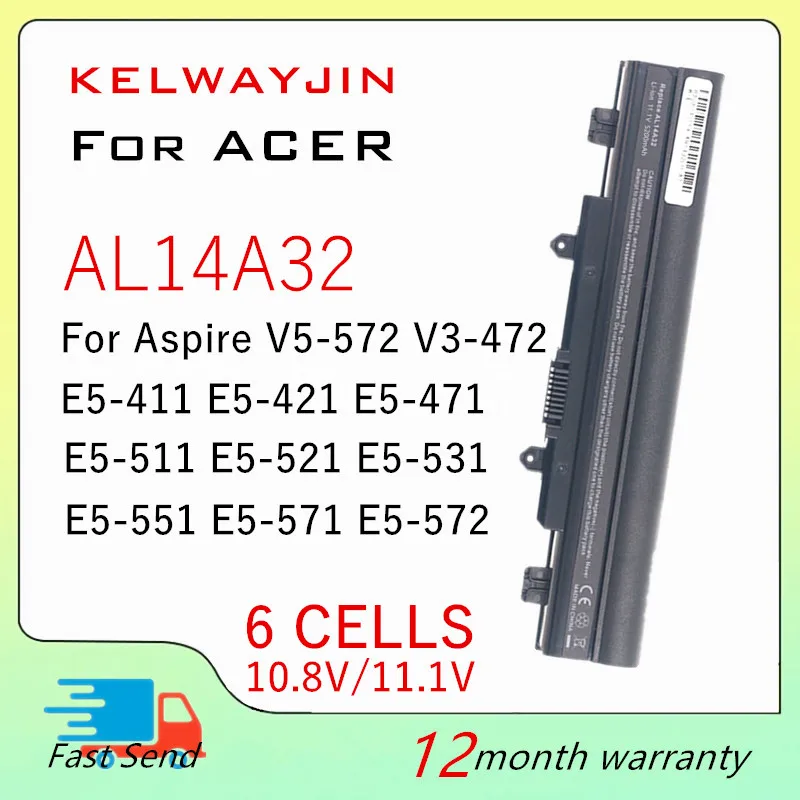 

Laptop Battery For Acer Aspire E5-511 E5-511G E5-511P E5-521 E5-521G E5-531 E5-551 E5-551G E5-571, E5-571G E5-571P TMP256 246