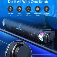 ONIKUMA L1 Computer Soundbar Desktop Home Game Esports USB Wired Notebook Bluetooth Speaker Subwoofer Detachable With RGB Light