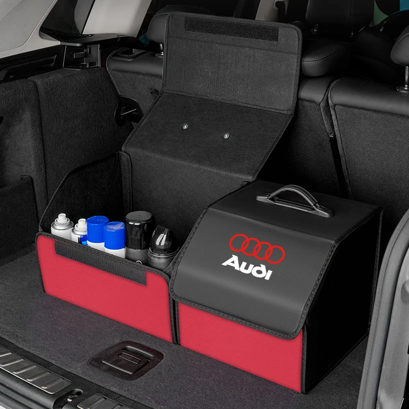 PU Leather Car Trunk Storage Bag Collapsible Camping Box For Audi Sline A1 A3 A4 A5 A6 A7 A8 B8 B9 B6 C6 Q2 Q3 Q5 Q7 Q8 TT S3 S4 view 5