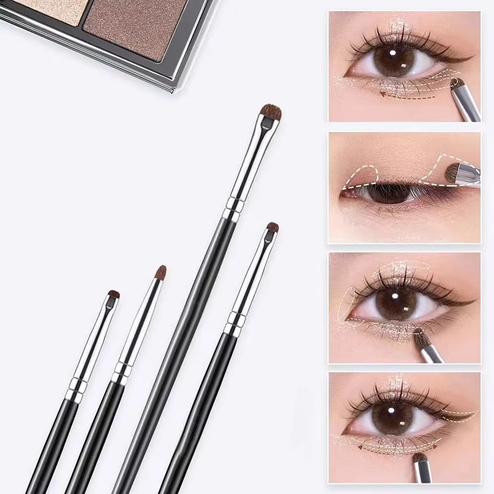 This Four-Piece Set Of Delicate And Compact Eyeshadow Brushes, Made Of Horsehair, Allows For Precise Blending – A Refined Eye Ma