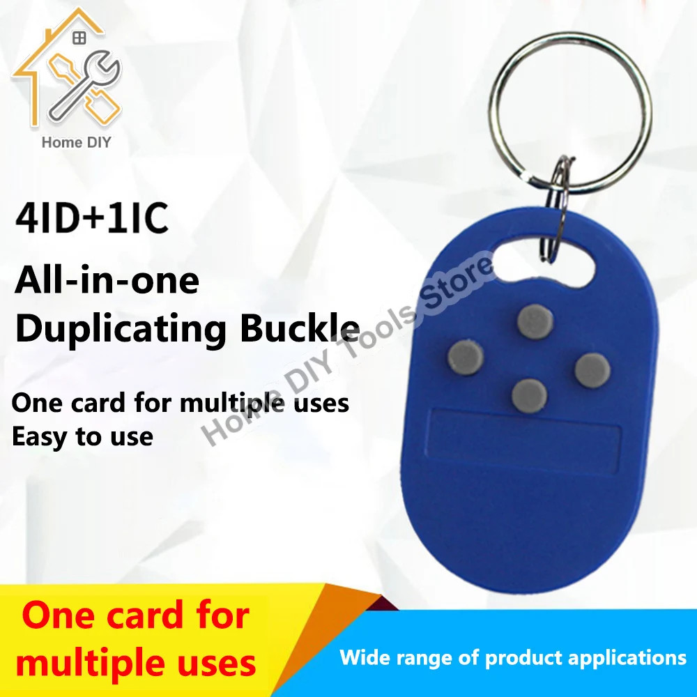 1pc RFID multiple key fob 5 in 1 125khz T5577 EM ID writable IC 13.56Mhz 1k S50 UID changeable key fob tag