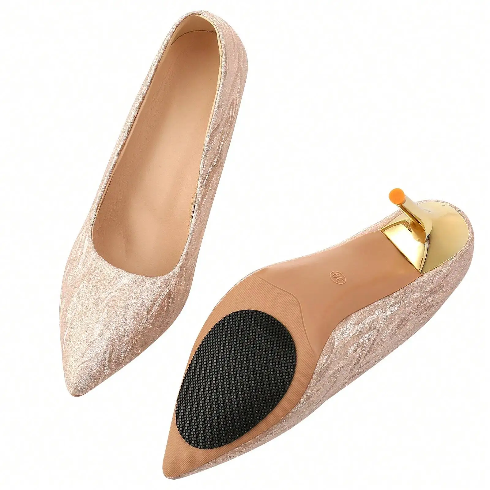 

4-Pack Thick Silicone Anti-Slip Sole Pads, Self-Adhesive Traction Grips For High Heels, Pumps, Sneakers – Non-Skid Shoe