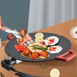 Multifunction Round Barbecue Stove Household Electric Barbecue Pot 110V 220V EU UK US Plate Smokeless Non-stick Grill 1350W