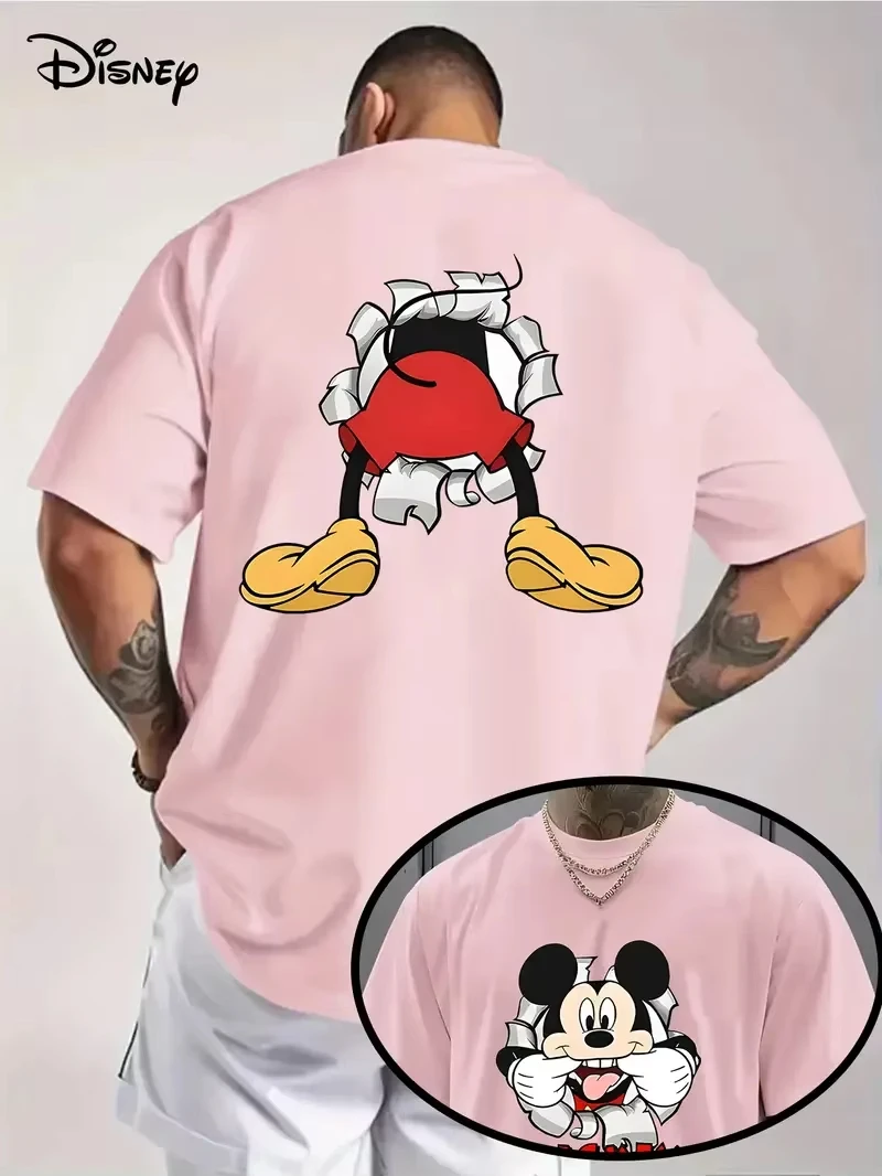 تي شيرت رجالي جديد لخريف 2025 سلسلة ميكي ماوس ملابس نسائية قطنية غير رسمية تي شيرت للإجازات للجنسين ملابس بأكمام قصيرة قابلة للتنفس