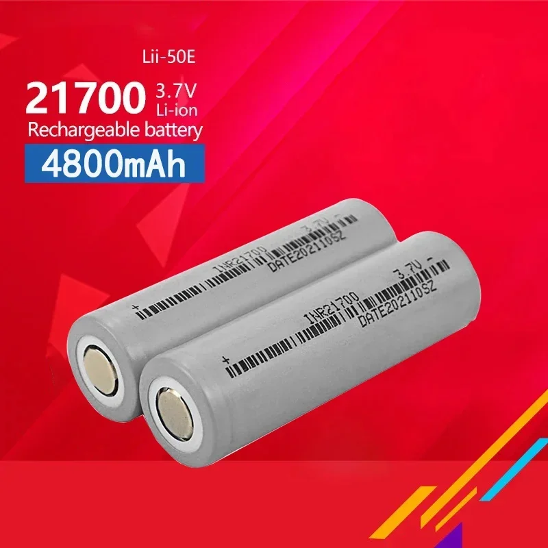 100% Original 21700 Battery 3.7V High-current 4800mAh Rechargeable Lithium Li-ion Batteries 20A Power High Discharge Cell