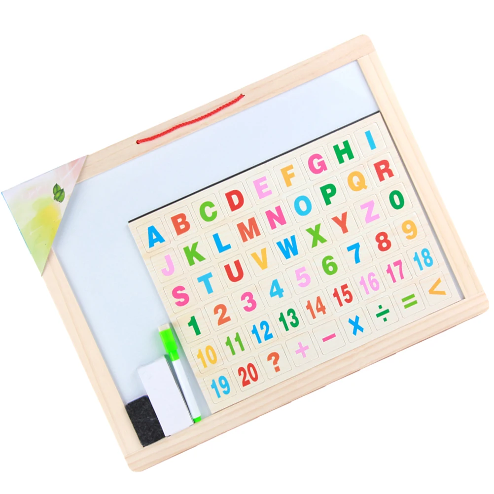

Magnetic Writing Board Double-Sided Smooth Surface Kids Blackboard Home School Study Room Essentials Hanging Memo Display Wood