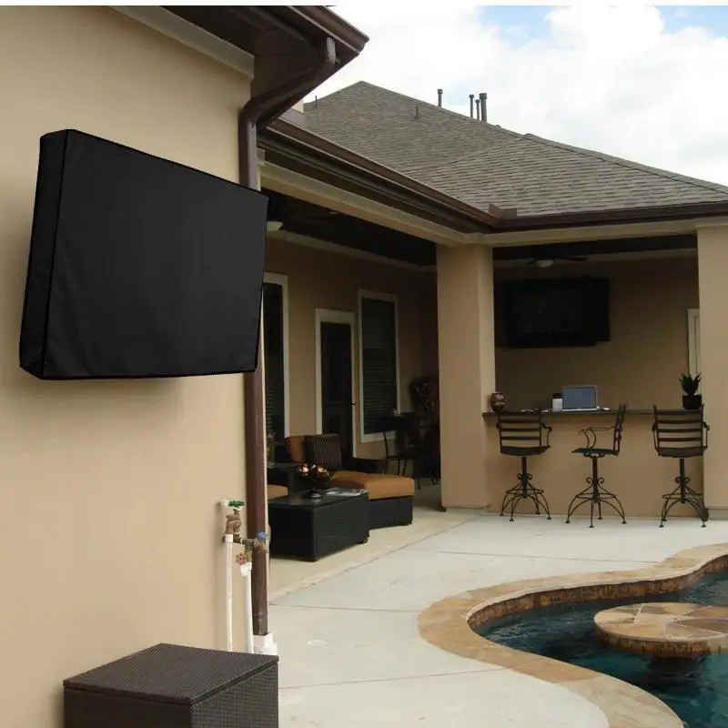 Outdoor TV Screen Dust Cover Black LCD Television Set Water Dust Resistant Protect Bag 24