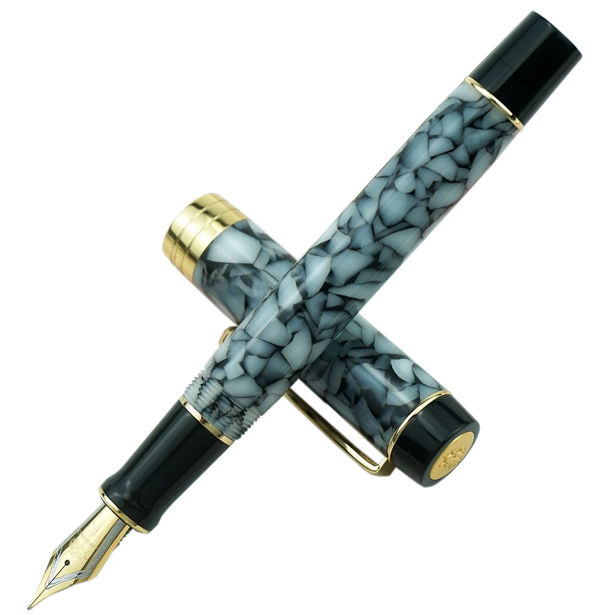 Jinhao 100 Centennial Resin Fountain Pen Ice Gray EF/F/M/Bent Nib with Converter Writing Business Office Gift Ink Pen