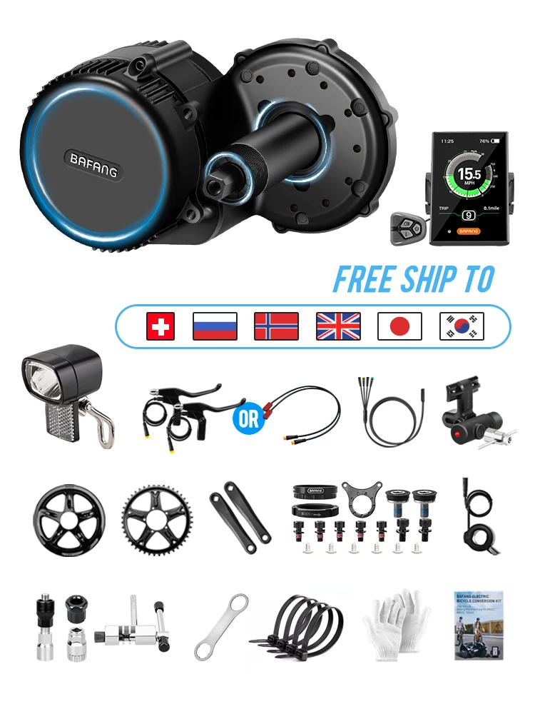 AliExpress BAFANG Bafang UART Mid Drive Motor 750W 500W 250W Electric Bike Conversion Kit BBSHD BBS02B BBS01B Electric Bike Engine With Accessorie