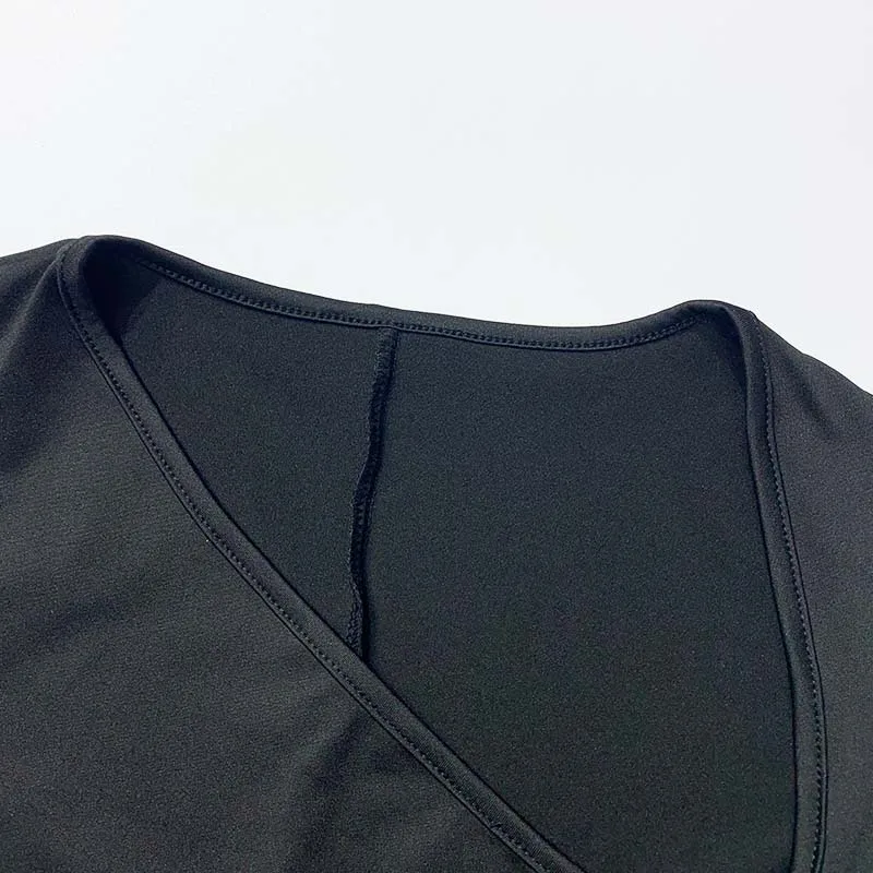 فستان نسائي جديد بأكمام طويلة وياقة مائلة بقصة ضيقة للحفلات بفتحة طويلة مقاس كبير #6