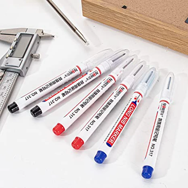 Deep Hole Pens Long Nib Marker Hole Marker Pensdeep Drill Hole Long Nib Marker For Bathroom , Construction Woodwork