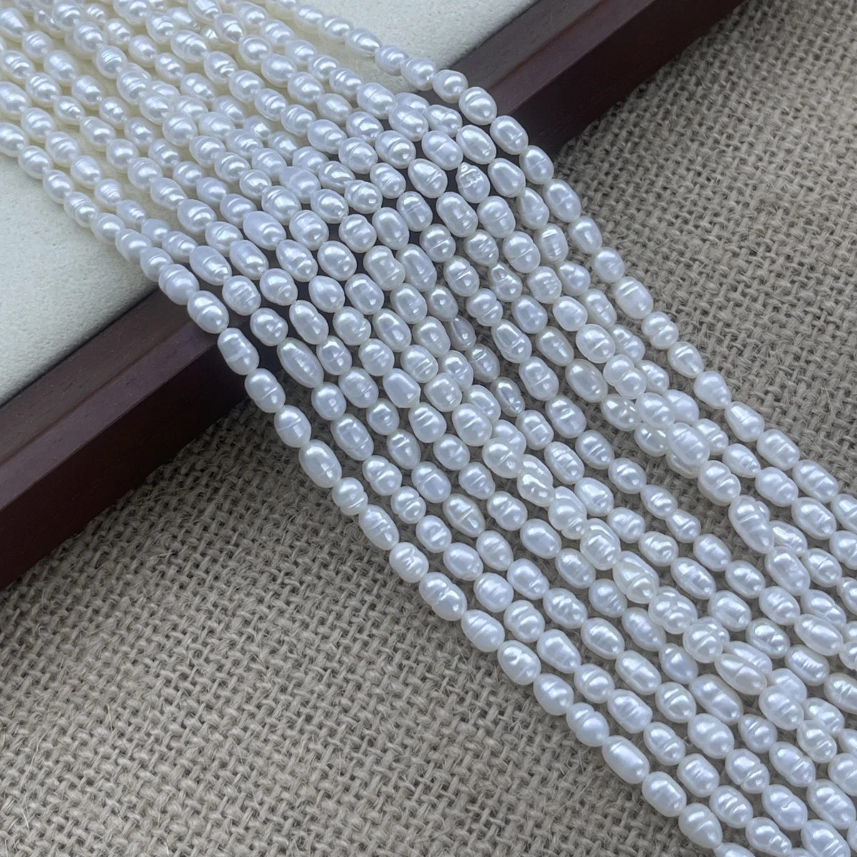 

4-5mm A Natural Freshwater White Rice Shape Pearl Sparkling Isolated Bead Jewelry Make DIY Necklace Bracelet Accessories Gift