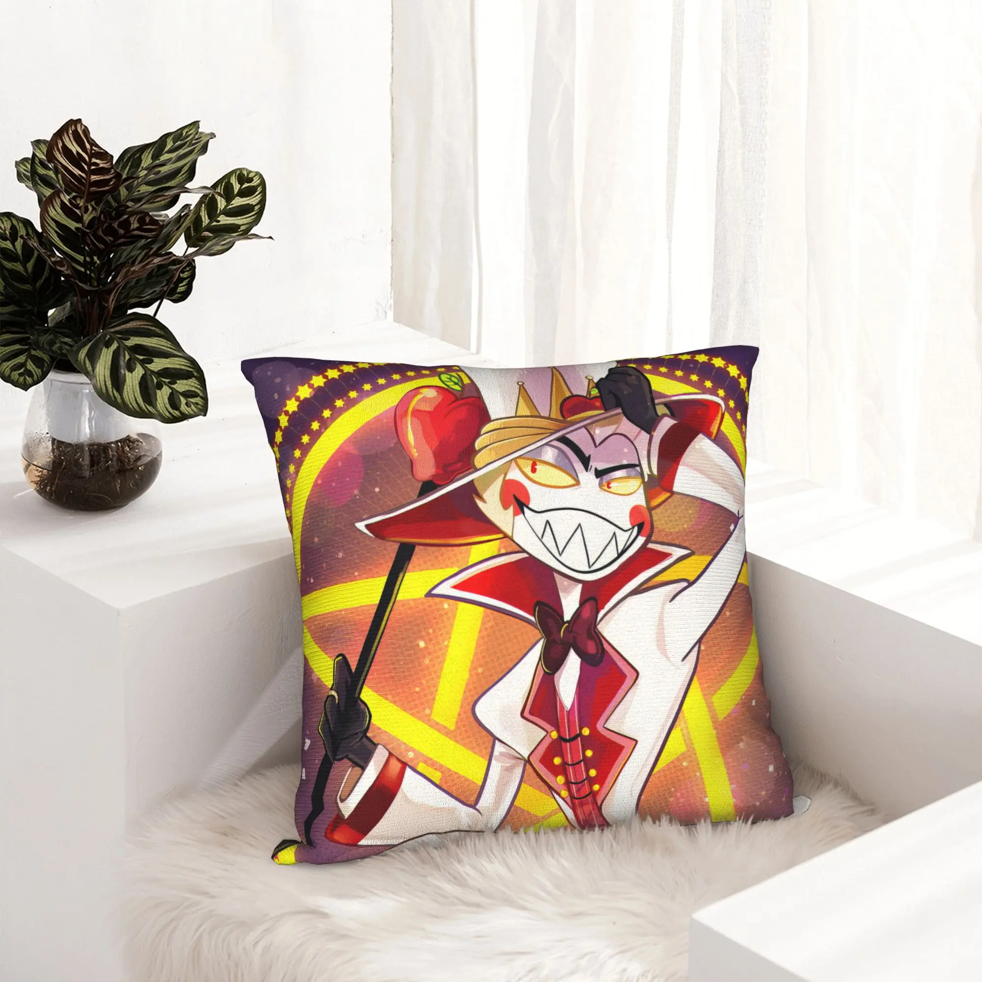 Lucifer Hazbins Hotels Pillowcase Printed Cushion Cover Decorative  Throw Pillow Case Cover Home Zipper