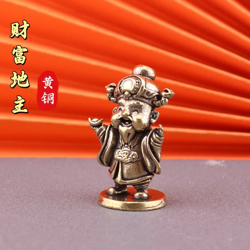 Creative Brass Vintage Fortune Landlord Copper Ware Small Ornaments Decorations Office Desk Surface Panel Crafts Home Decoration