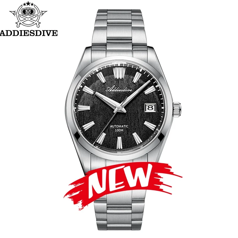 

ADDIESDIVE 39mm Men Dress Watch 3D Bark Dial Sapphire Crystal BGW9 Super Luminous 10Bar Diving Automatic Mechanical Watch reloj