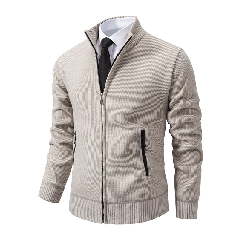 Men\'s Knitted Cardigan Jacket Vintage Winter Sweater Coat Casual Turndown Collar Fleece Jackets Fashion Mens Autumn Outwear