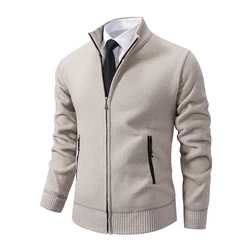 Men's Knitted Cardigan Jacket Vintage Winter Sweater Coat Casual Turndown Collar Fleece Jackets Fashion Mens Autumn Outwear