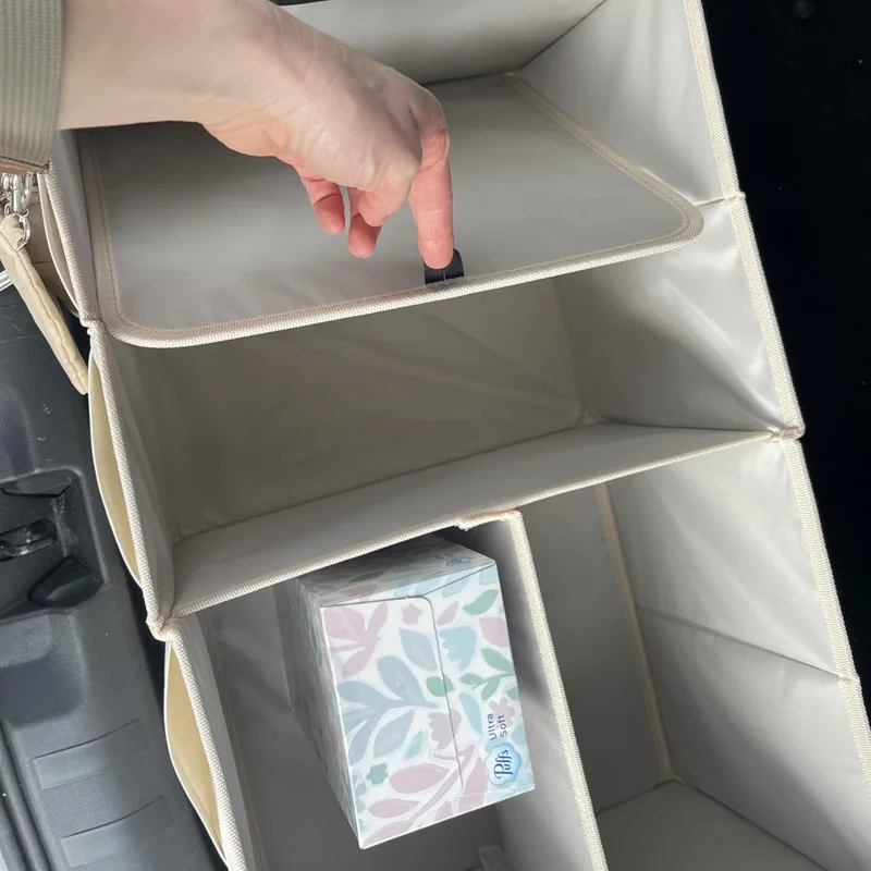 Organizador de porta-malas de carro, organizador de armazenamento de itens de interior de carro, portátil e dobrável, fácil de instalar, é um ótimo ajudante na sua vida