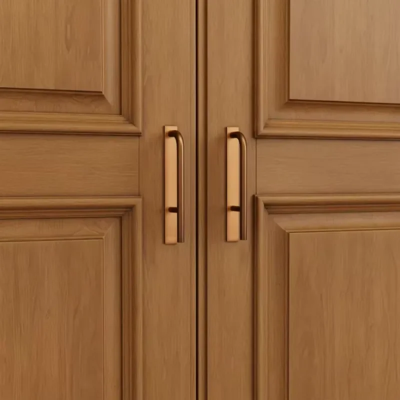 Luxury Solid Brass Wardrobe Door Handle Long Cabinet Knob Custom Back Panel Hardware Accessories Set Symmetrical Design for