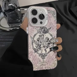 Luxury Cupid Angel Phone Case for OPPO A16 A17 A18 A31 A37 A38 A55 A57 A58 A74 A76 A78 A94 A98 4G 5G Matte Shockproof Back Cover