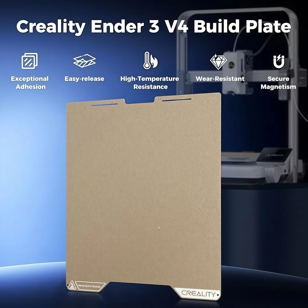 Creality officiall Ender 3 V4 PEI Printing Build Plate 225*250mm,Flexible Spring Steel Magnetic Platform Plate,Easy Print Remova
