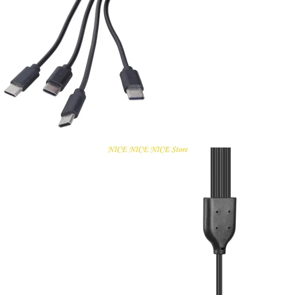 

E0BB 4 в 1 USB C Зарядка кабеля Адаптер Адаптер Черный для телефонов типа C Таблетка