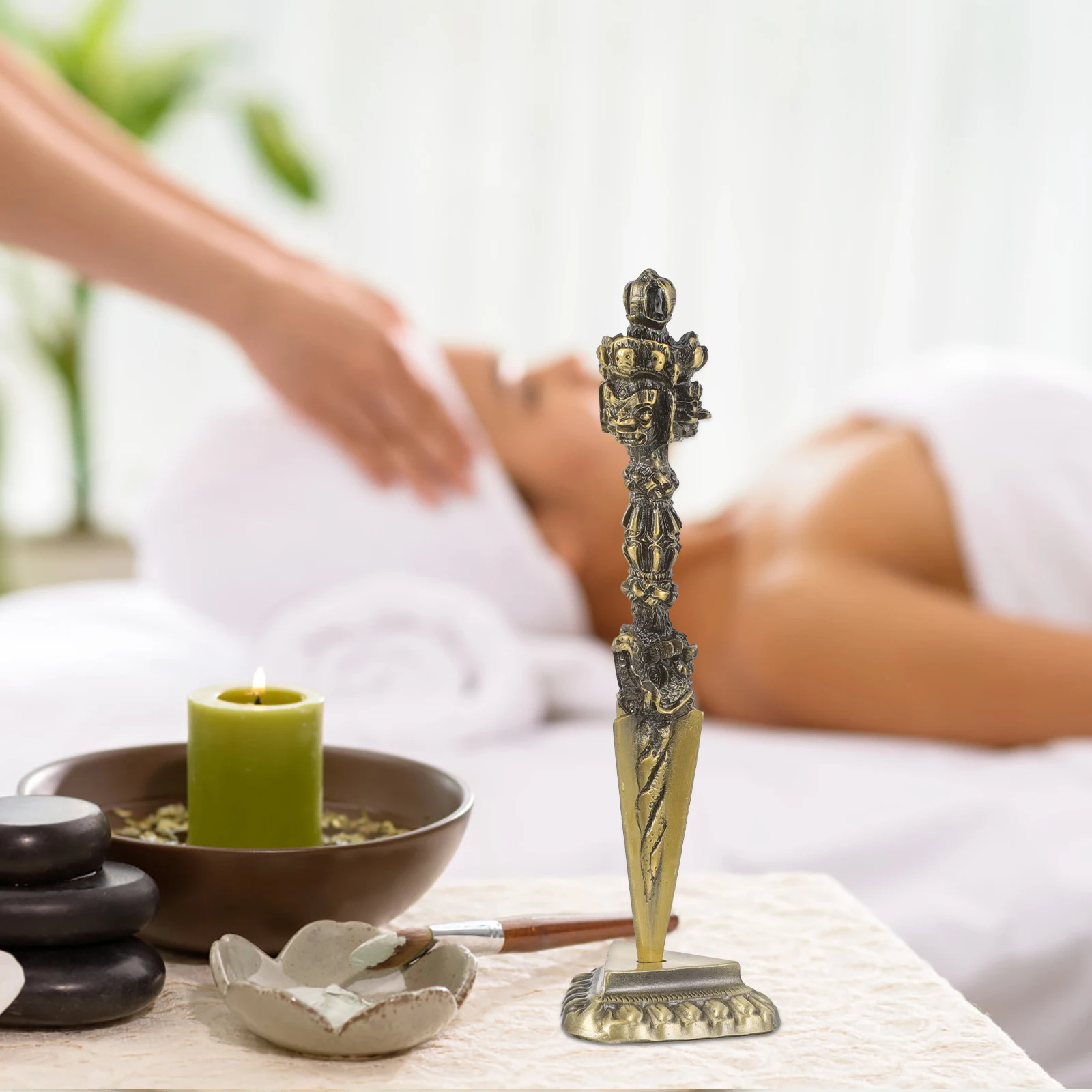 

Vajra Pestle Alloy Decor Sturdy Retro Vajra Pestle Base Home Office Temple Decoration Buddhism Ornament