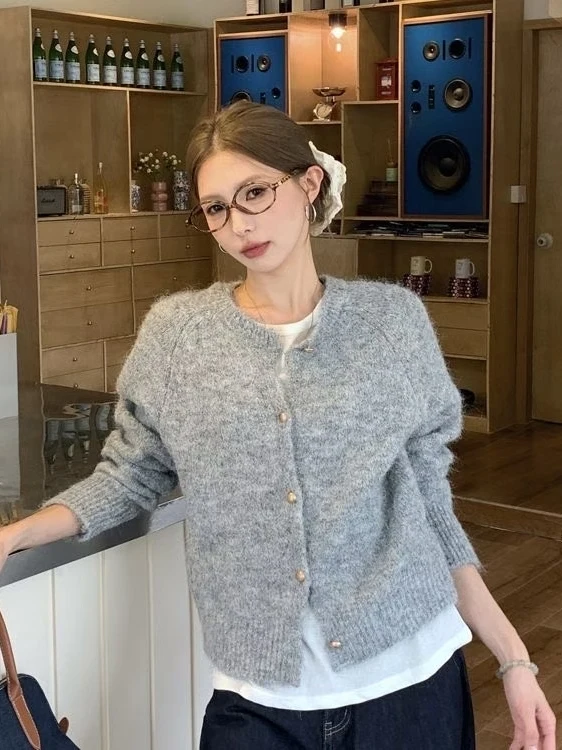 Maglione da donna lungo lavorato a maglia sciolto Sve ort Capispalla Faionable Lazy Sle Top cardigan allentato casual per l'autunno