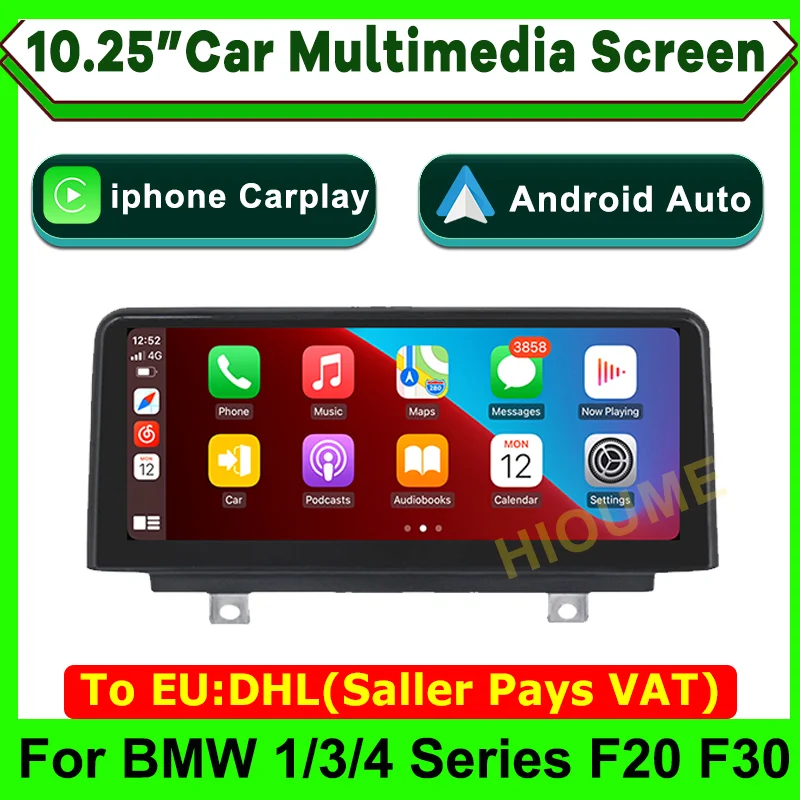 

10.25" Wireless Apple CarPlay Android Auto Car Multimedia Screen For BMW 1 / 3 / 4 Series F20 F21 F30 F31 F32 F33 F34 F36 Linux