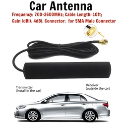 Kit Universal de amplificador de comunicación móvil, conector macho SMA de 2,4 Ghz/4dBi, antena Wifi 4G para Radio de coche, 700-2600MHz, duradero