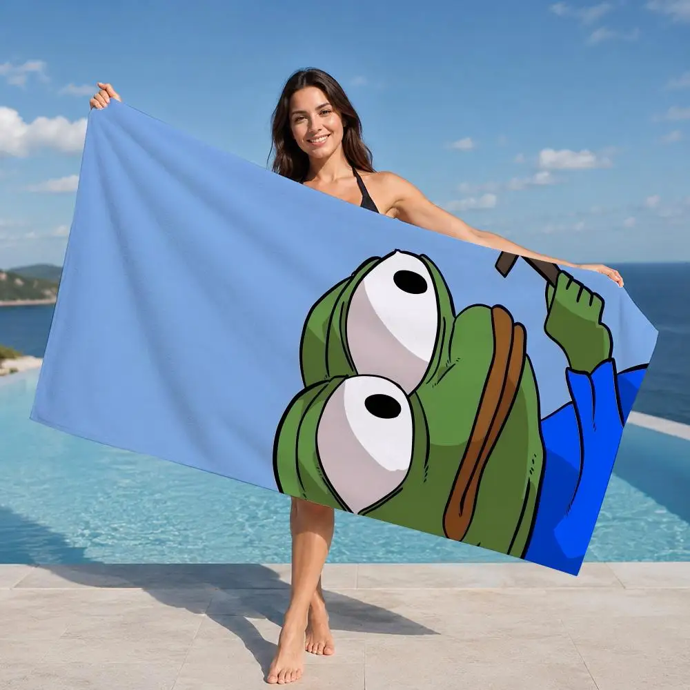 Pepe the Frog Anime Towel ultra-fine fiber quick drying absorbent towel, beach swimming vacation beach towel