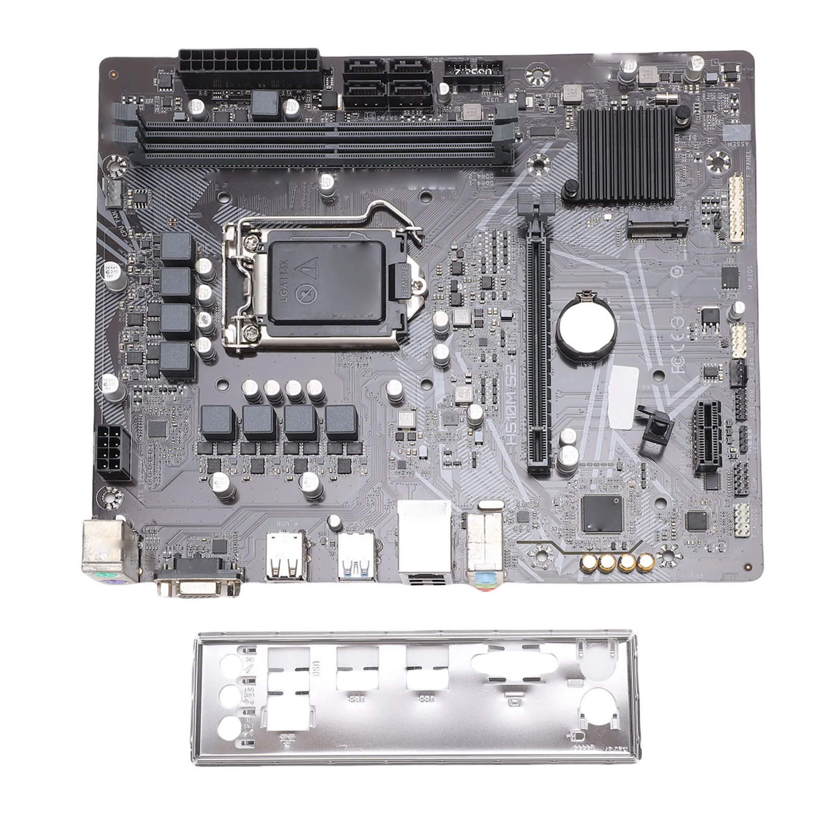 Computer Motherboard for H510M S2 DDR4 Memory 3200MHz Motherboard with M.2 Port Serial ATA Interfaces PCIe 4.0 I/O Plate