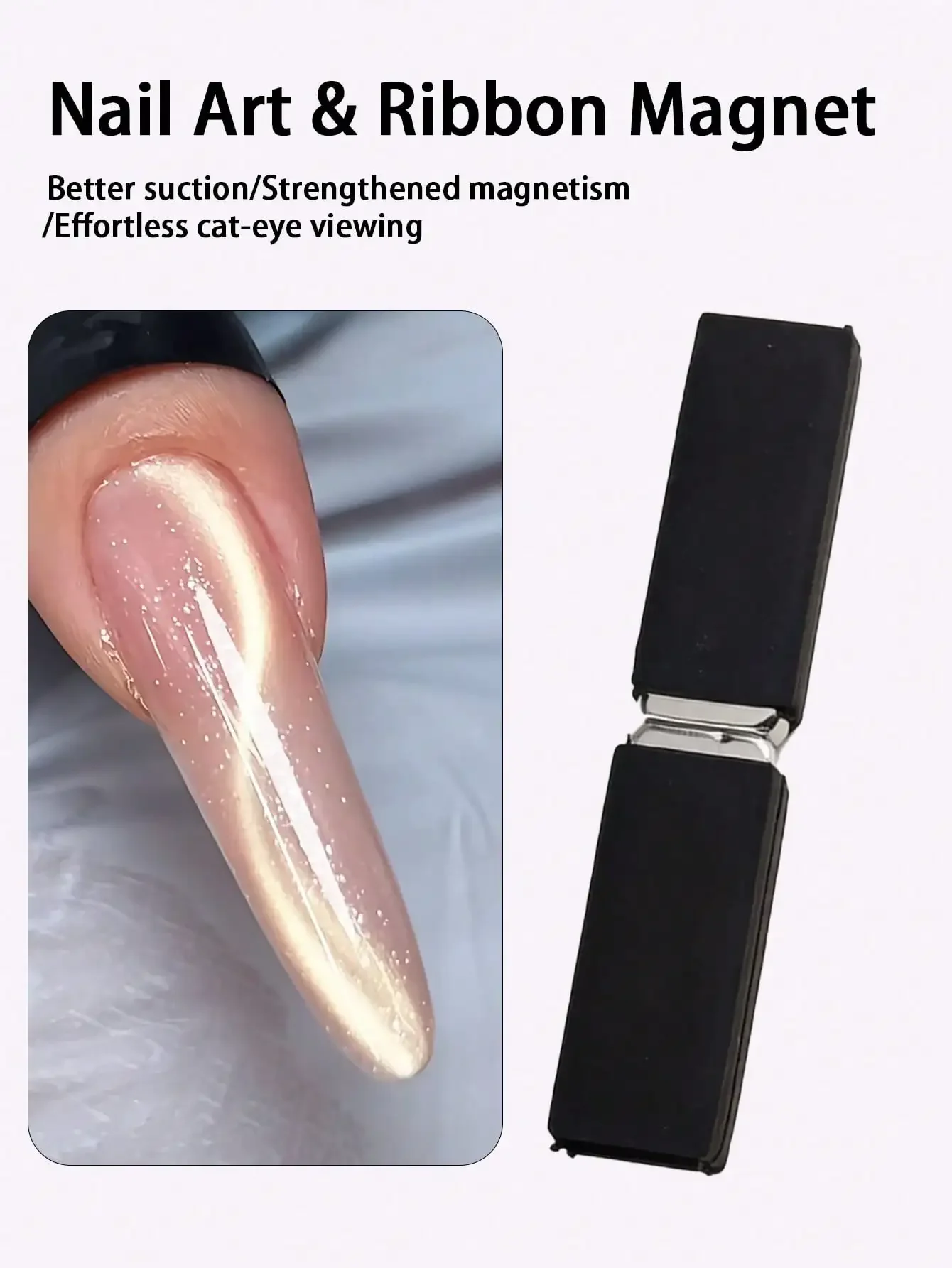 

New Magnetic Nail Art Magnet With Protective Cover, Cylinder & Square Shape, Strong Magnetic Force, Suitable For Ribbon/Cat Eye Nail Design, Easy To Use
